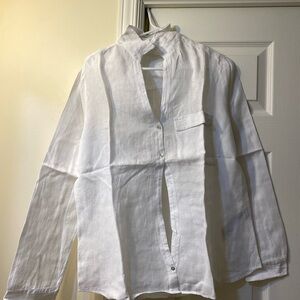 Zara Basic Cream Linen Shirt